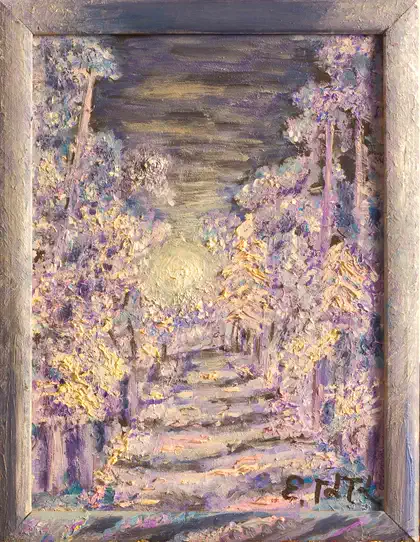 Eva Gata painting “The Violet Road”