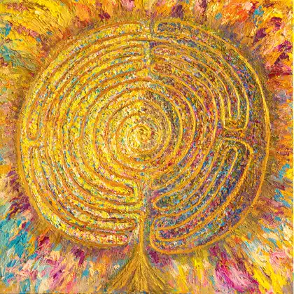 Eva Gata painting “Roots of the Moon”