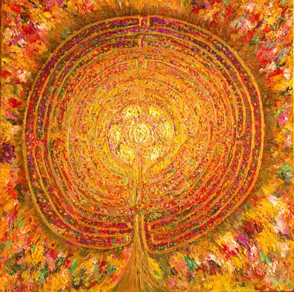 Eva Gata painting “Roots of the Sun”