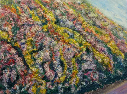 Eva Gata painting “Bougainvilleas”