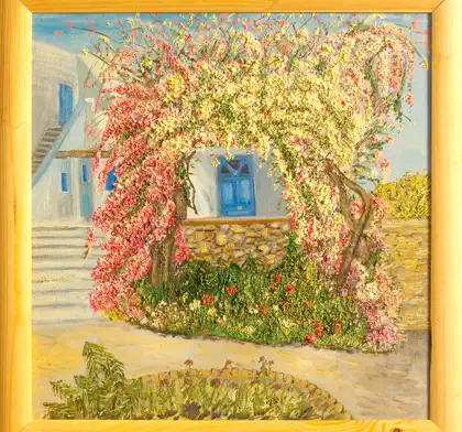 Eva Gata painting “On Paros”
