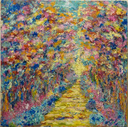 Eva Gata painting “The Road of Mercy”