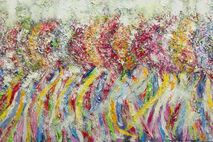 Eva Gata painting “Wreaths”