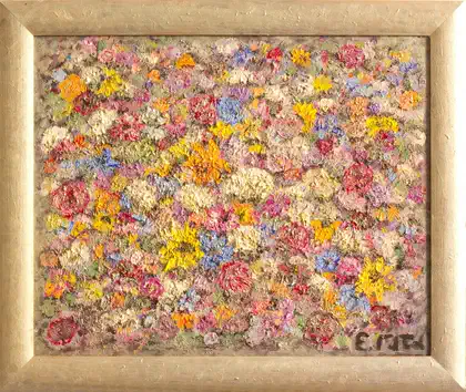 Eva Gata painting “Eva's Flowers”