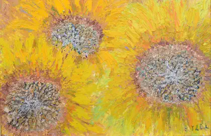 Eva Gata painting “Sunflowers in Bloom”