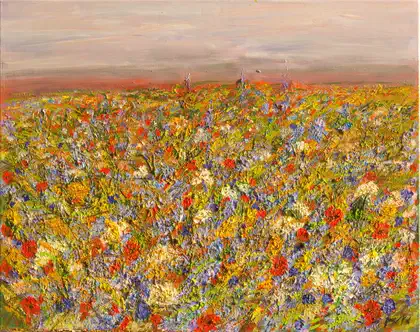 Eva Gata painting “A Riot of Colour”