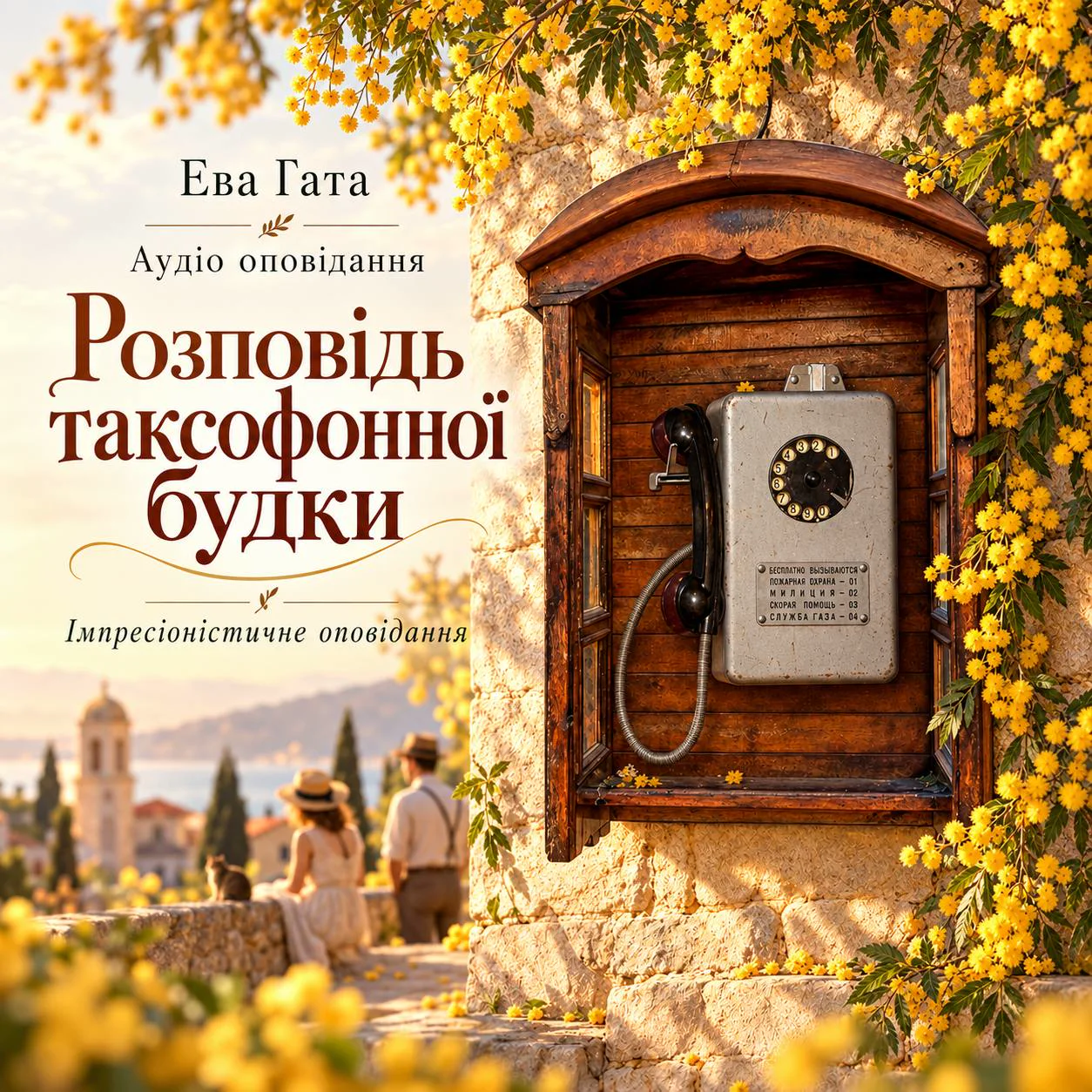 «Розповідь таксофонної будки»: обкладинка зі старовинним телефоном і жовтими квітами